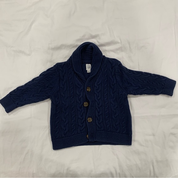 Baby Gap Blue Cable Knit Cardigan - 12-18 Months - Picture 2 of 5